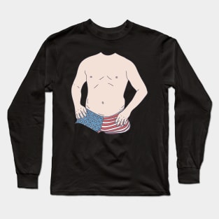 Dad Bod - American Paunch - Shirtless Gut Long Sleeve T-Shirt